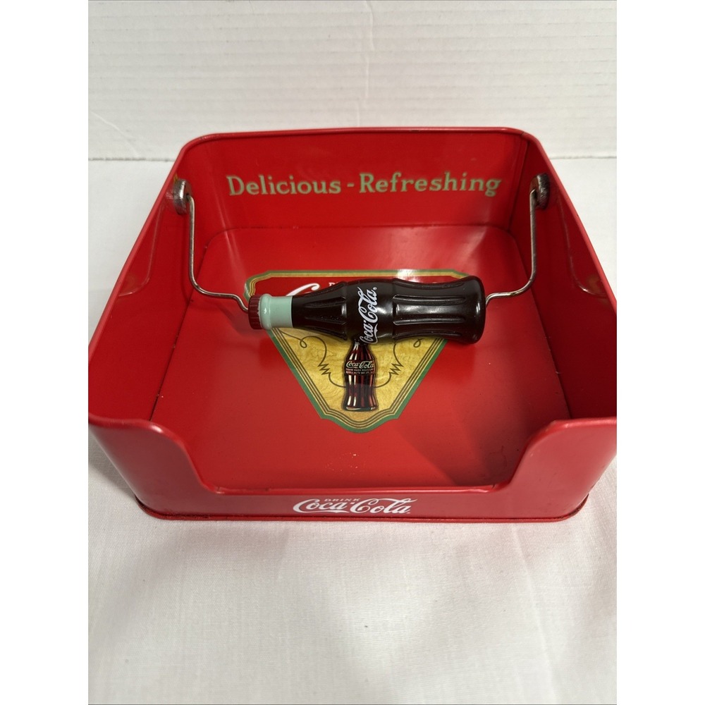 Coca-Cola Collectable Napkin Holder with Spin Bottle; unique design-6.5X6.5"